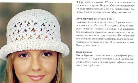 Летняя шляпка крючком